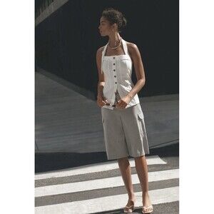 Anthropologie Maeve Backyard Slouchy Bermuda Shorts Size 6 Grey NWT
